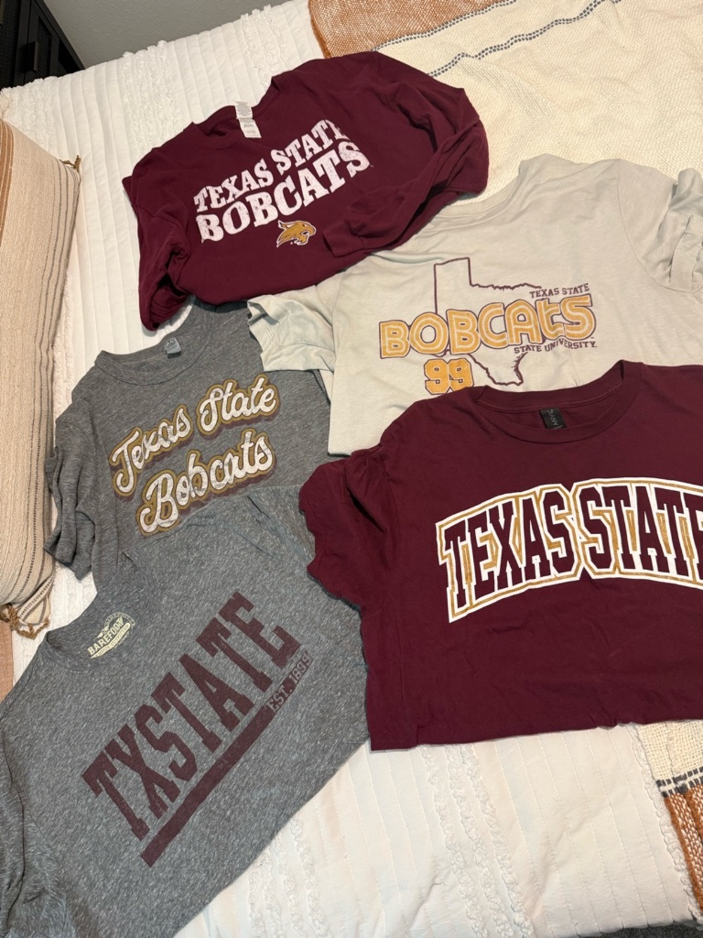 5 texas state shirts- Large